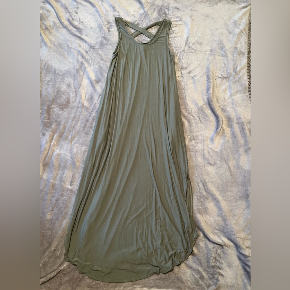 Elegant Olive Green Maxi Dress